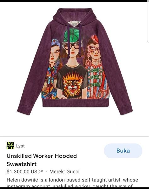 gucci unskilled worker hoodie